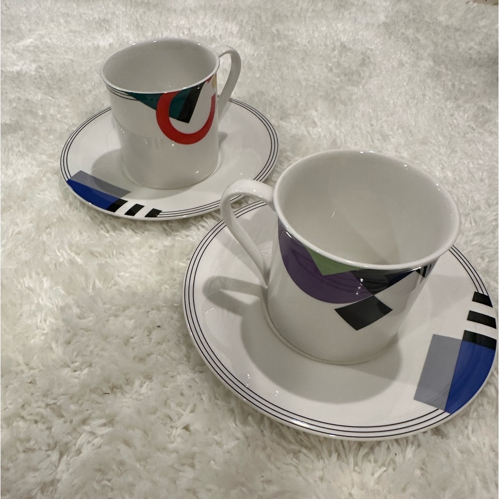 2 Vintage MIKASA MAXIMA High Spirits CAK12 Cup and Saucer Pair Japan 80s/90s